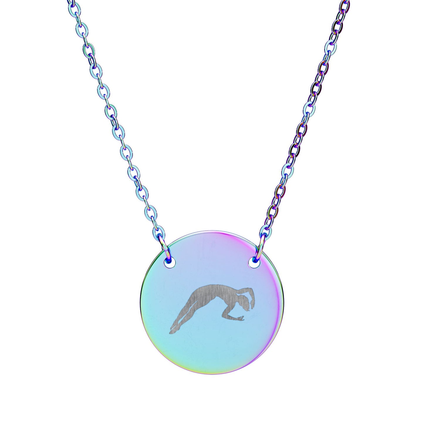 Engraved Diver Twist Circle Necklace