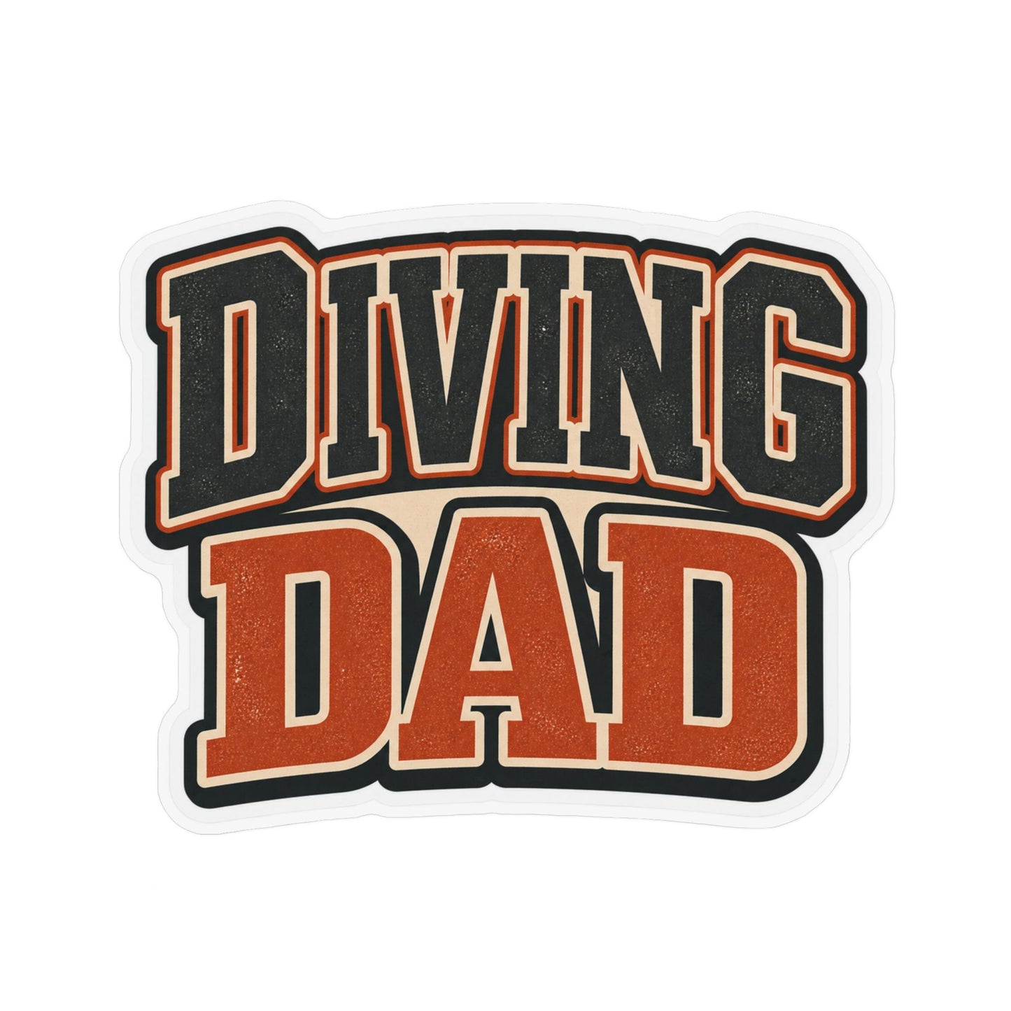 Diving Dad Magnet — Vintage Sporty Custom Shape Fridge Magnet