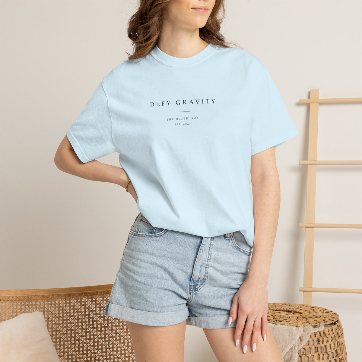 Minimal 'Defy Gravity' Graphic T-Shirt