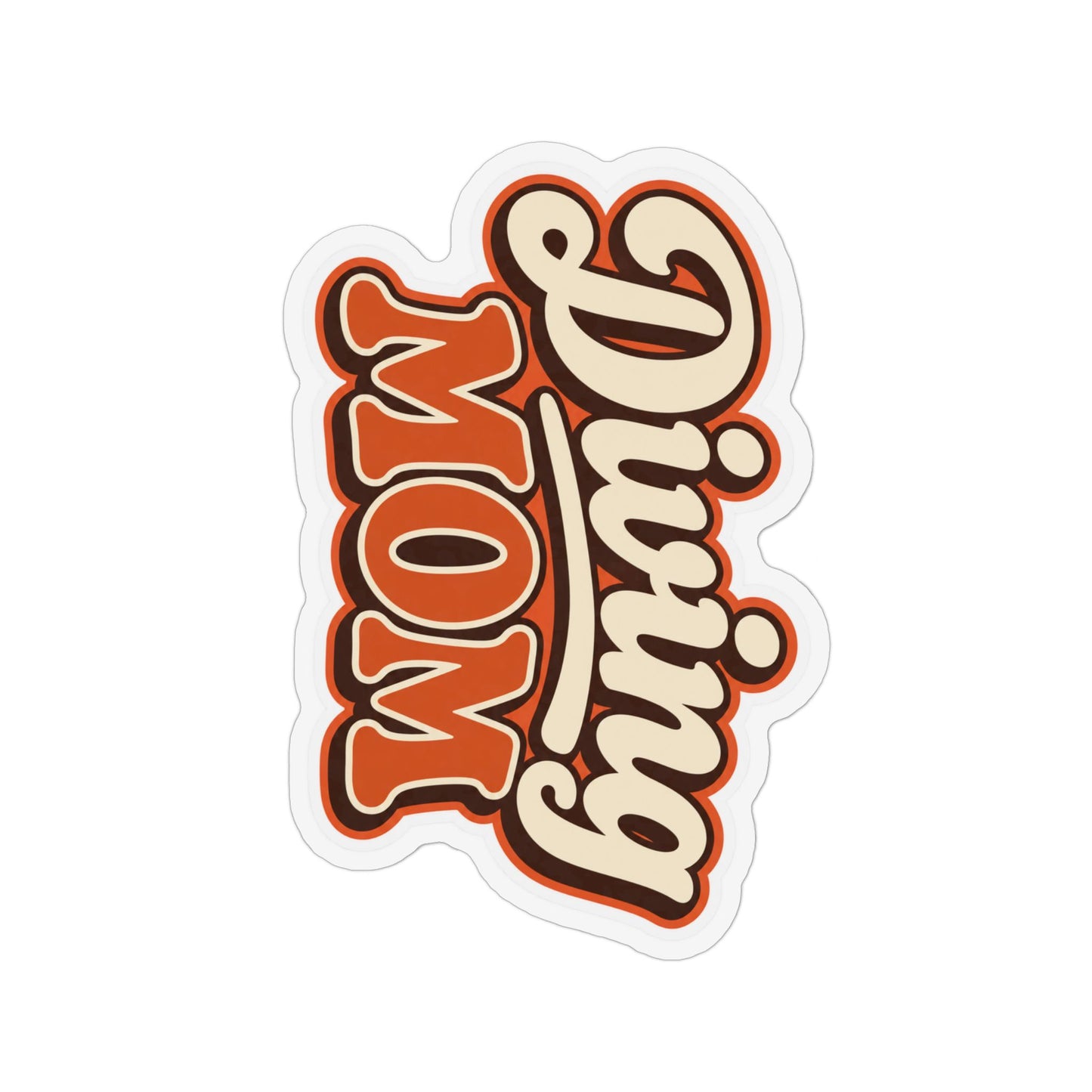 Diving Mom Retro Script Magnet