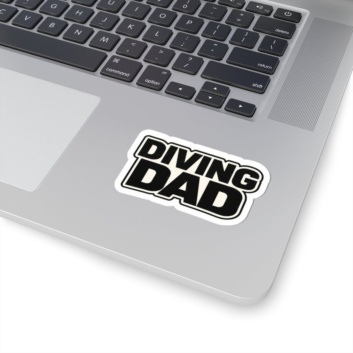 Sticker — "Diving Dad" Bold Kiss-Cut Decal (Scuba Dad Laptop Sticker)