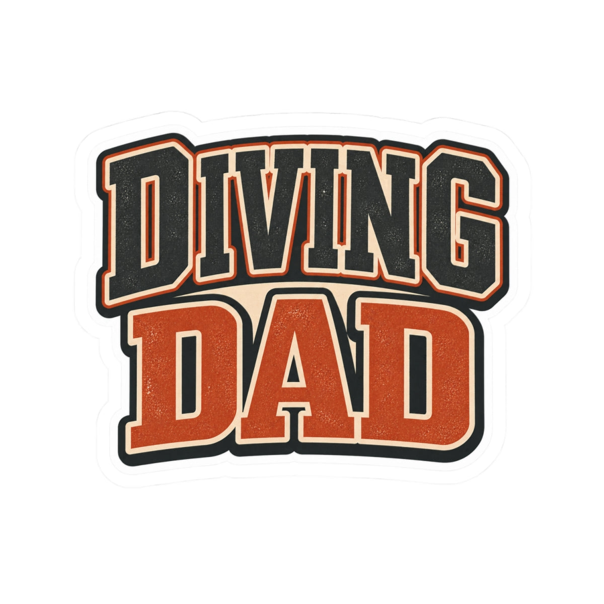Diving Dad Sticker — Retro Athletic Decal for Dive Dads