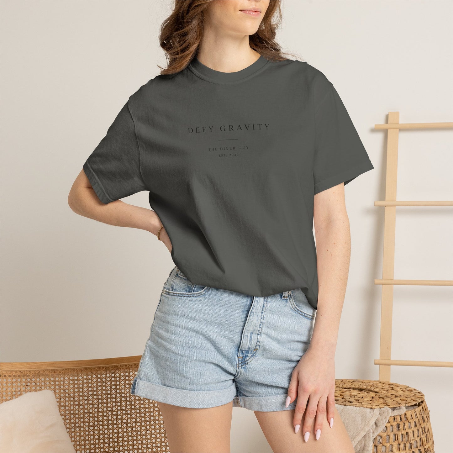 Minimal 'Defy Gravity' Graphic T-Shirt