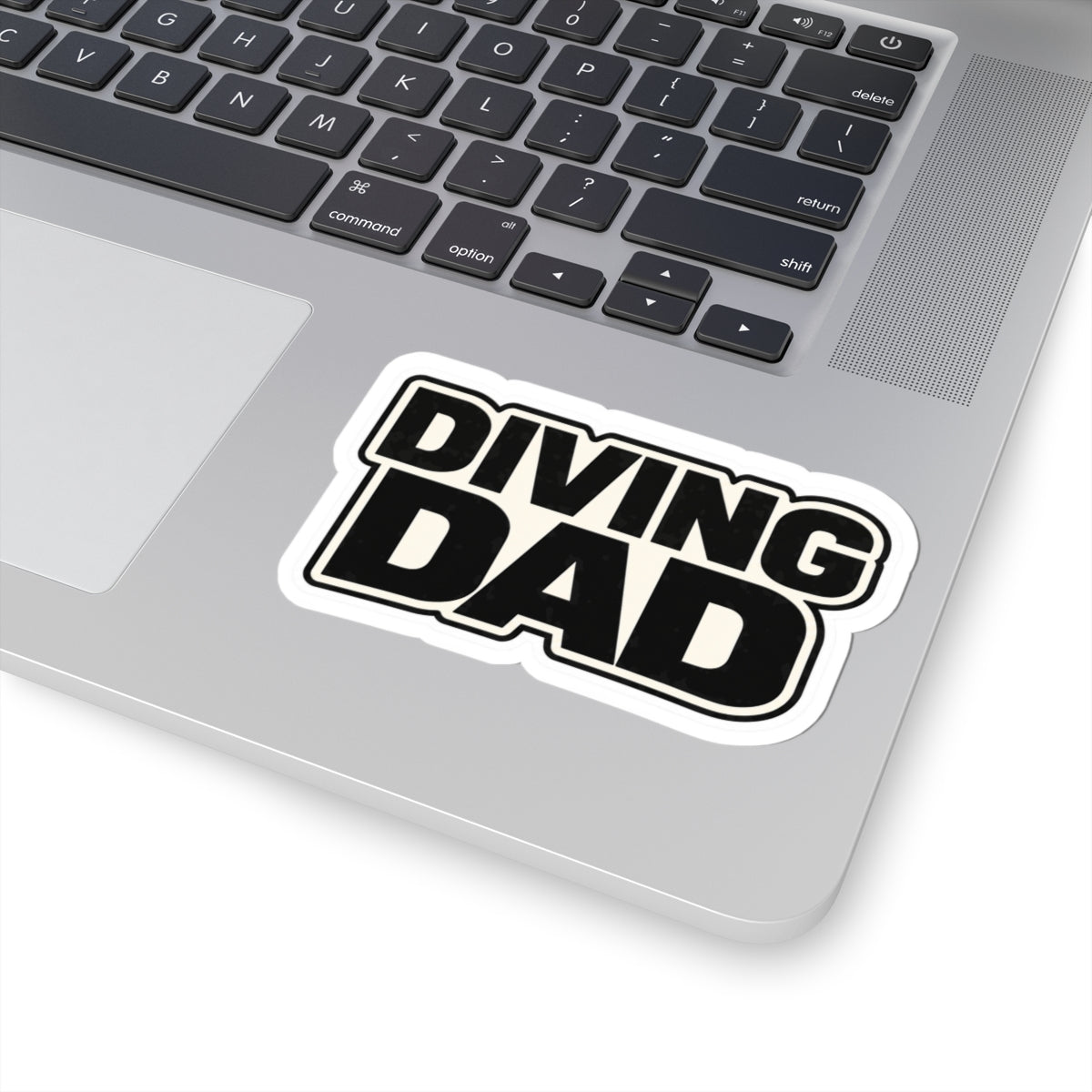Sticker — "Diving Dad" Bold Kiss-Cut Decal (Scuba Dad Laptop Sticker)