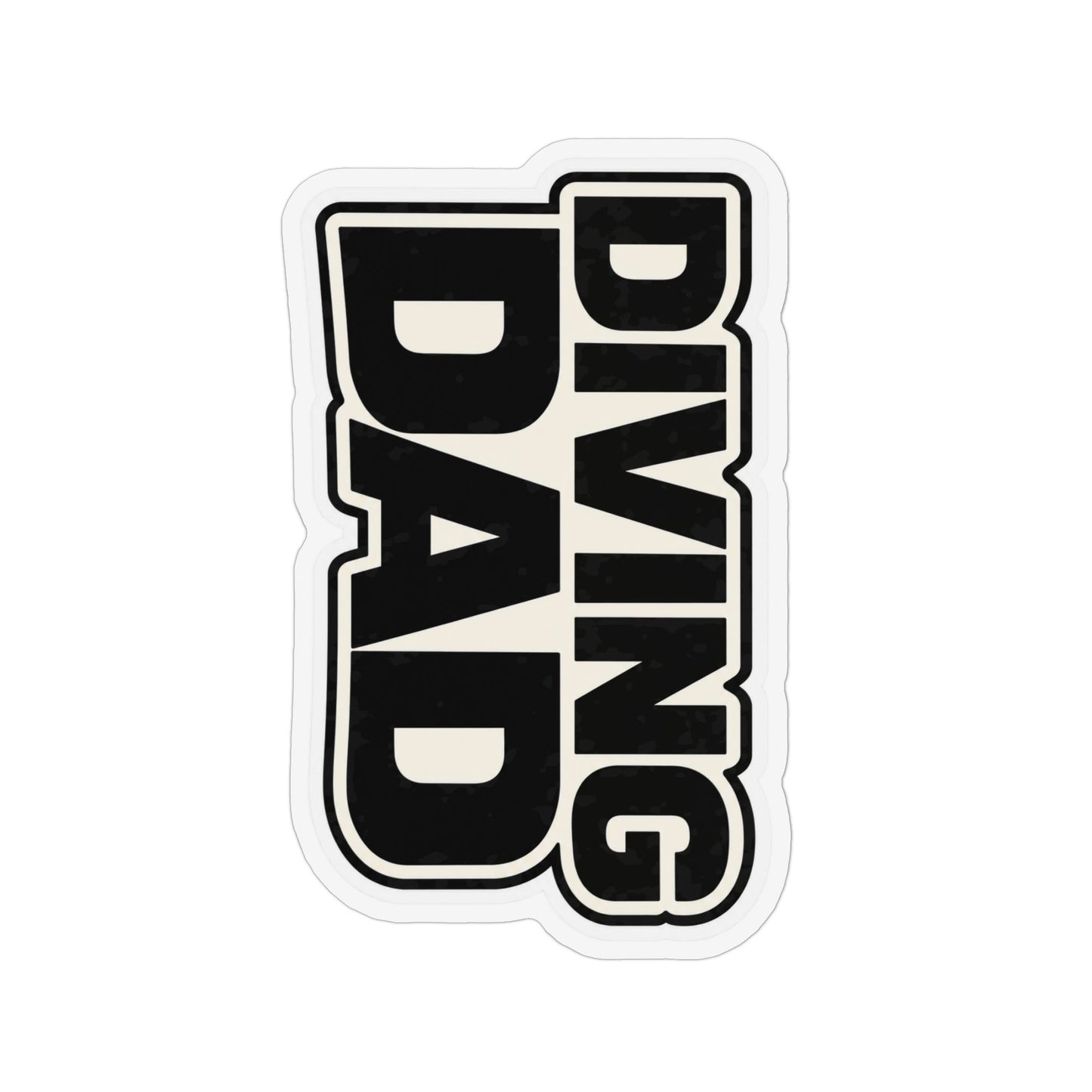 Diving Dad Magnet — Bold Black Custom-Shaped Decal Gift for Fathers, Father's Day