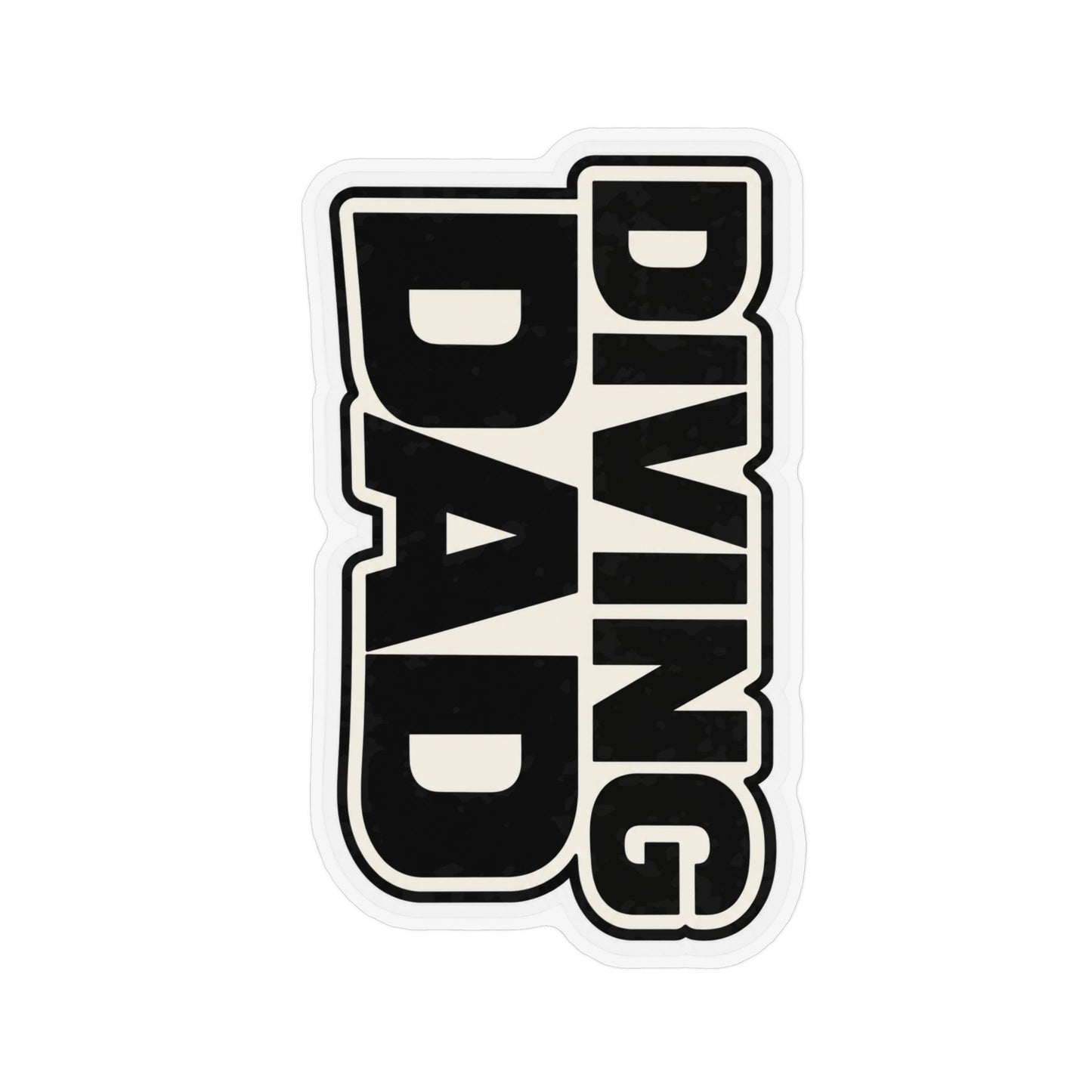 Diving Dad Magnet — Bold Black Custom-Shaped Decal Gift for Fathers, Father's Day