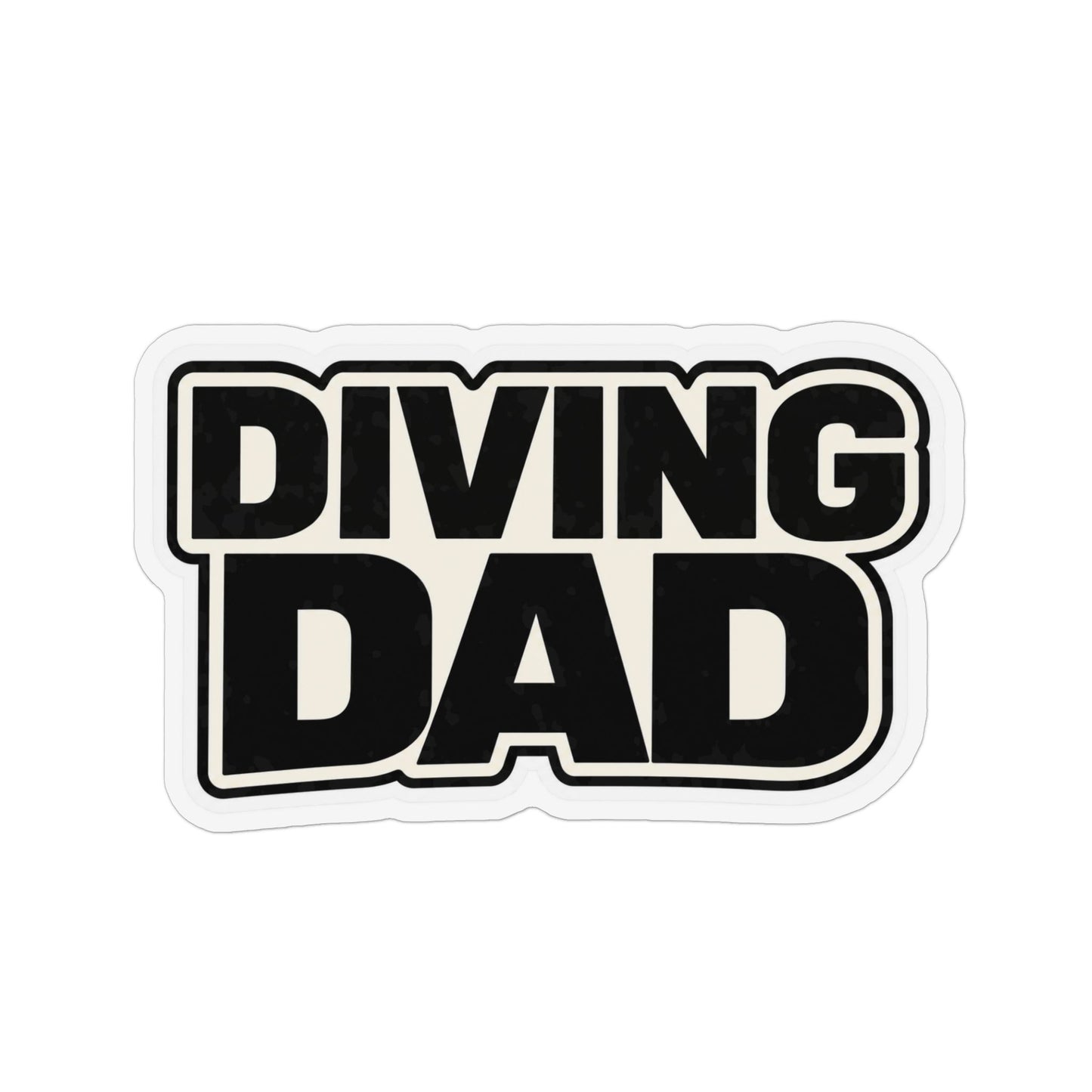 Diving Dad Magnet — Bold Black Custom-Shaped Decal Gift for Fathers, Father's Day