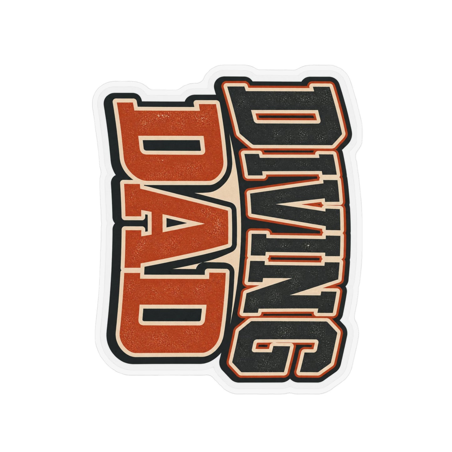 Diving Dad Magnet — Vintage Sporty Custom Shape Fridge Magnet