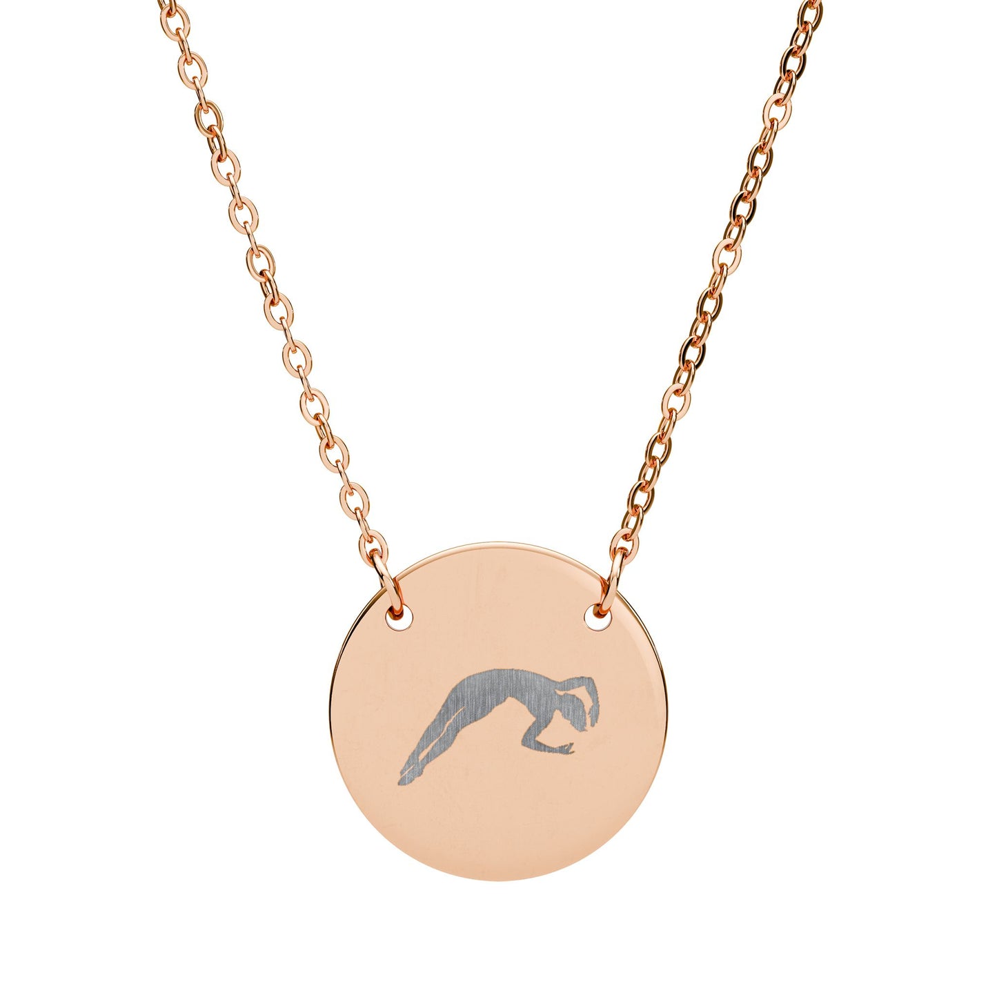Engraved Diver Twist Circle Necklace