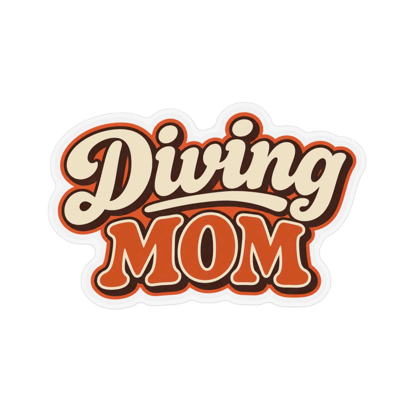 Diving Mom Retro Script Magnet