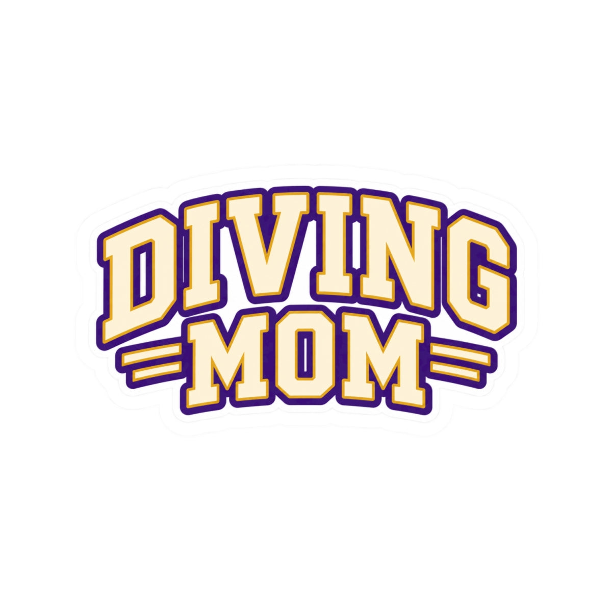 Diving Mom Sticker - Blue and Cream
