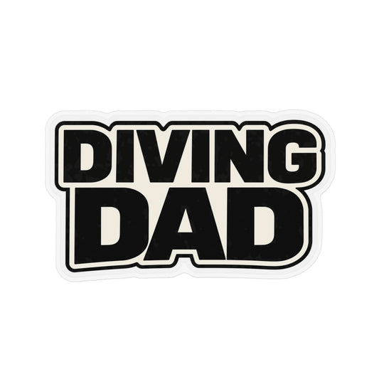 Diving Dad Magnet — Bold Black Custom-Shaped Decal Gift for Fathers, Father's Day