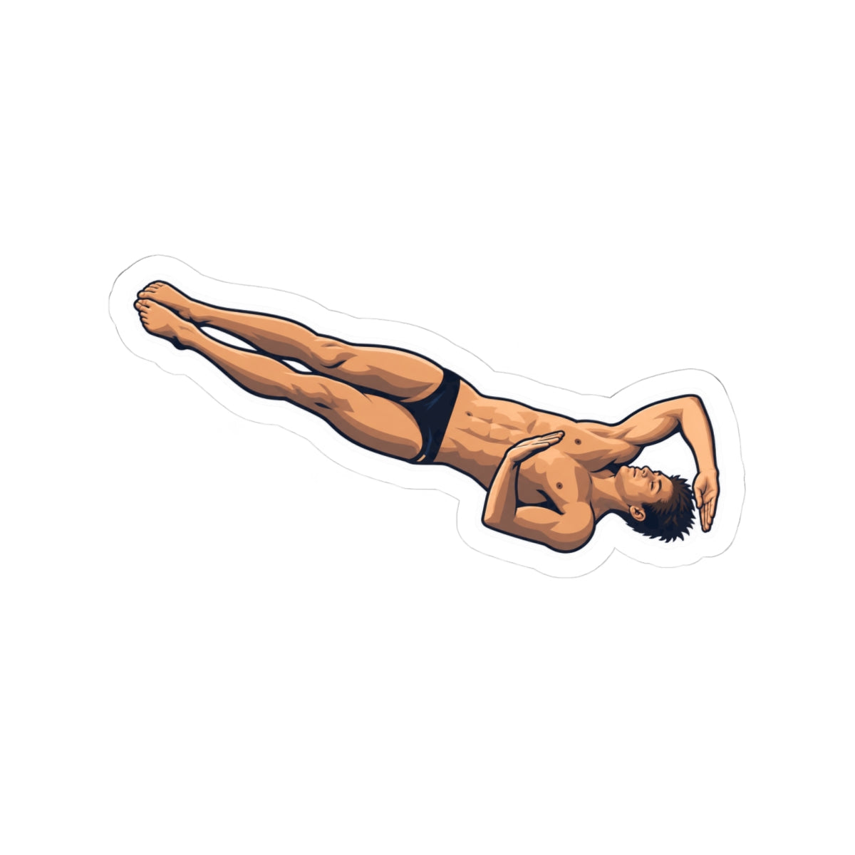 Diver Twisting Sticker