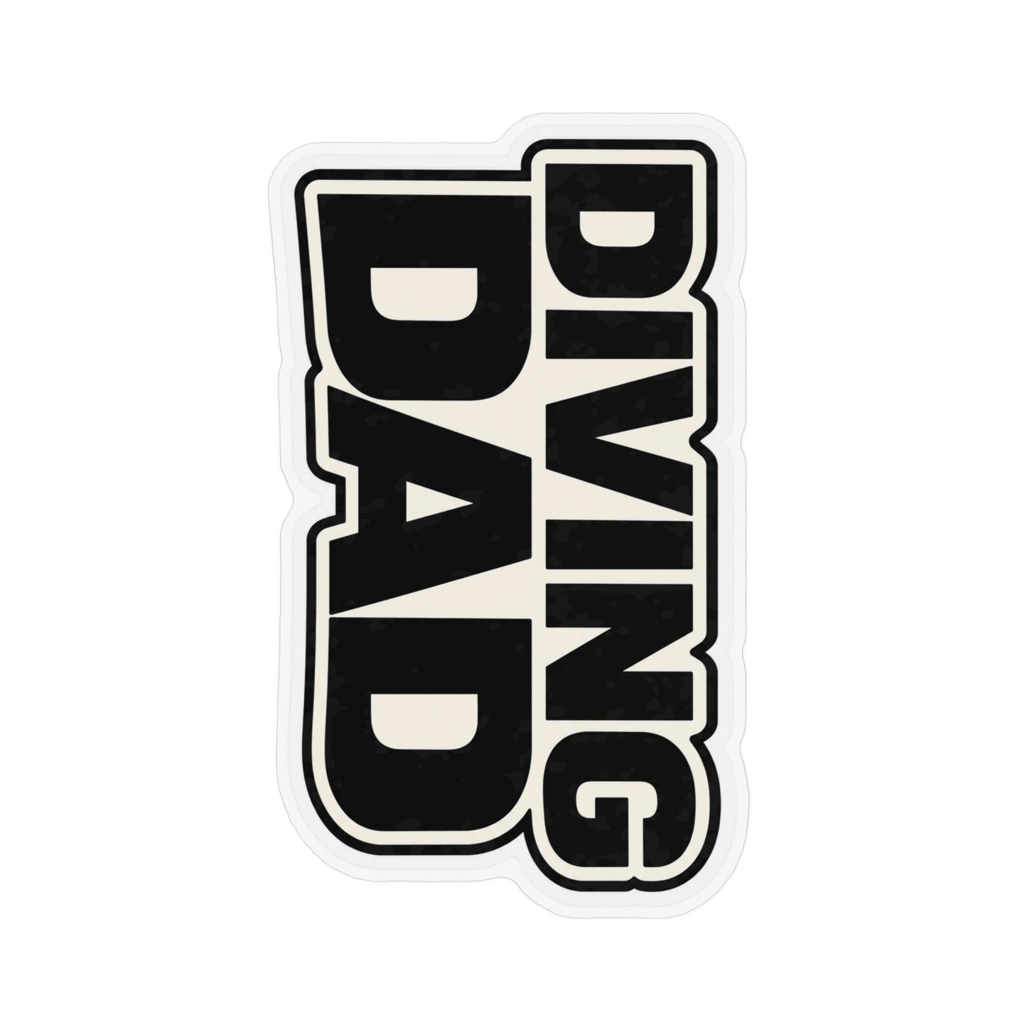 Diving Dad Magnet — Bold Black Custom-Shaped Decal Gift for Fathers, Father's Day