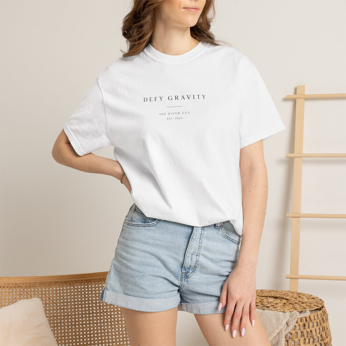 Minimal 'Defy Gravity' Graphic T-Shirt