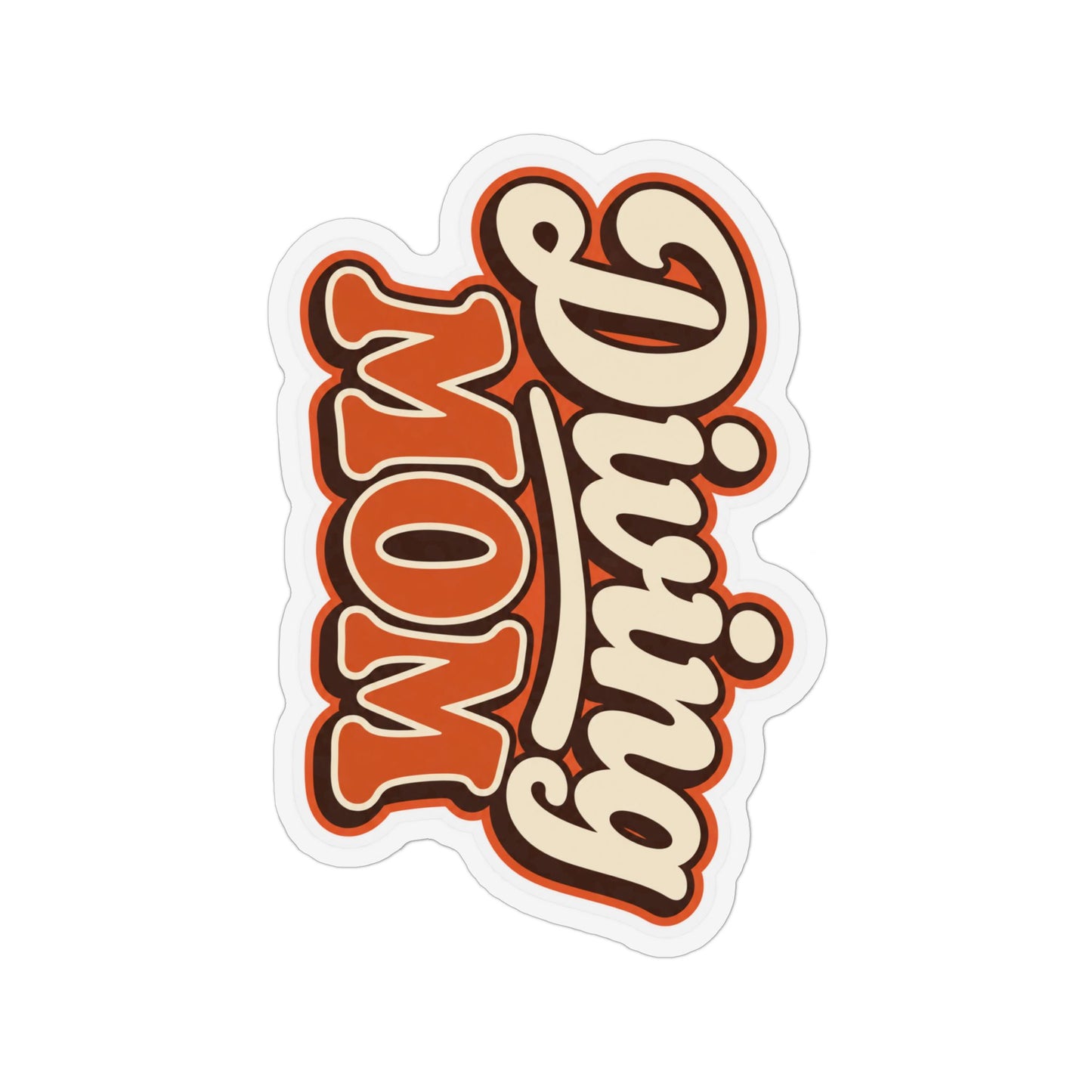 Diving Mom Retro Script Magnet