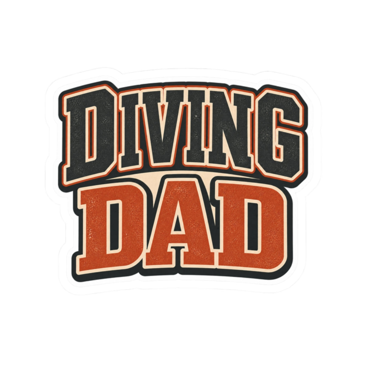 Diving Dad Sticker — Retro Athletic Decal for Dive Dads