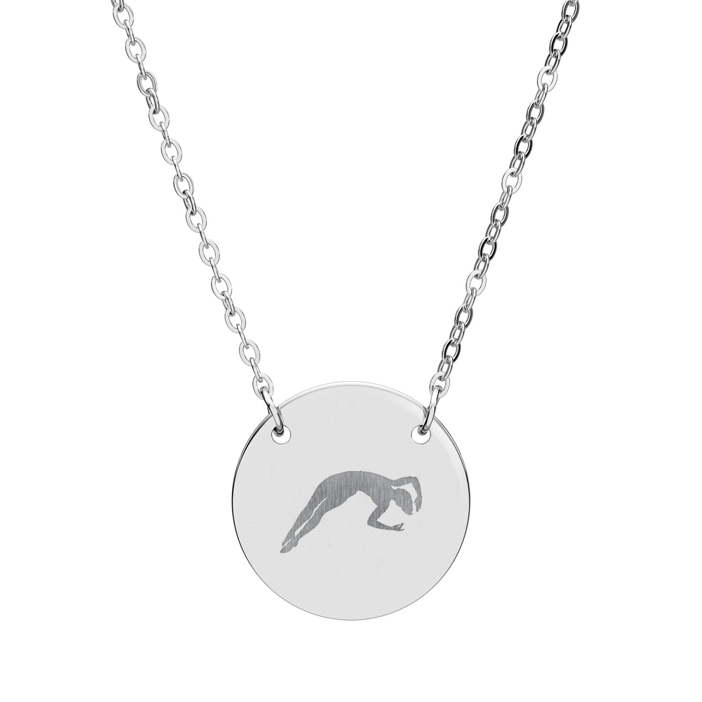 Engraved Diver Twist Circle Necklace