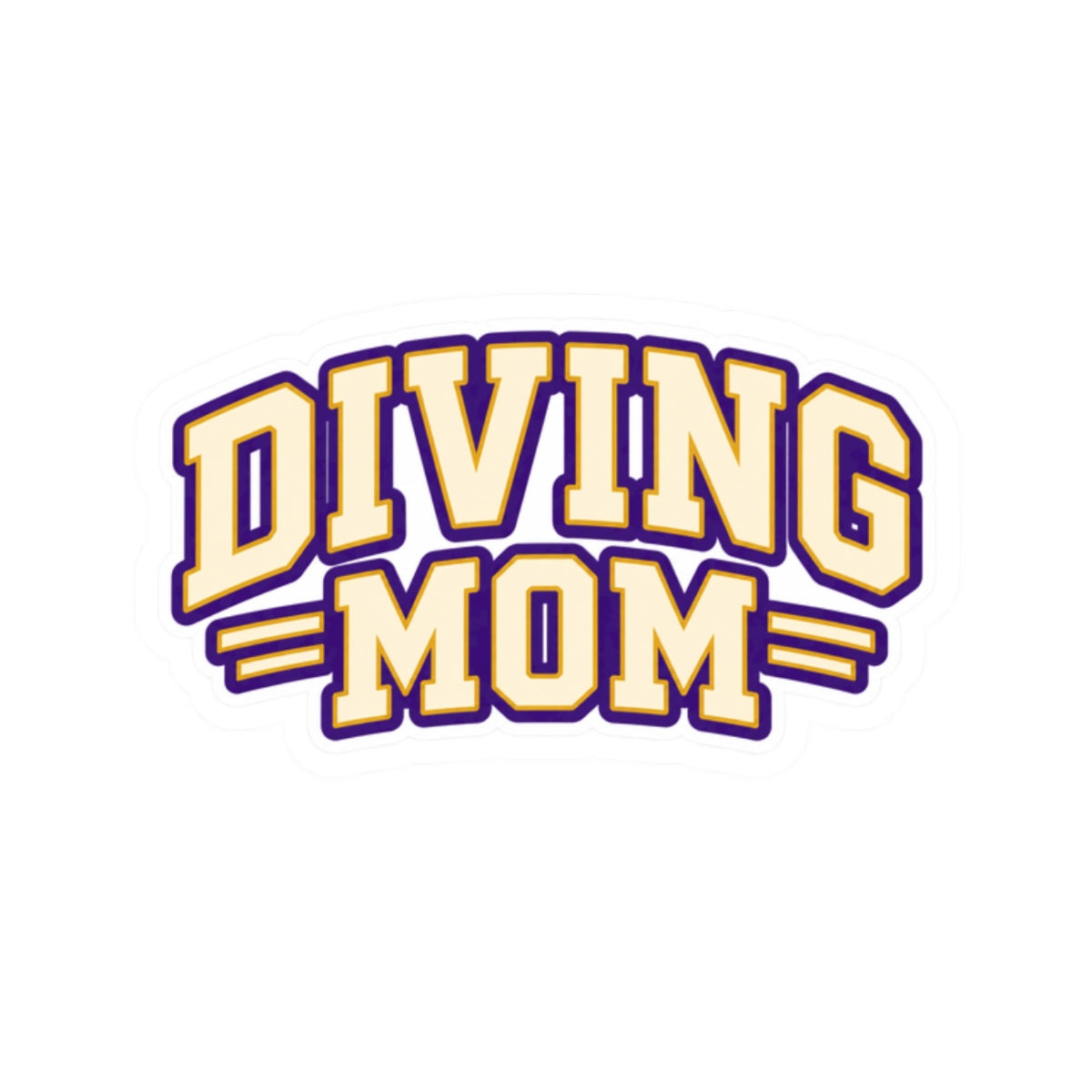 Diving Mom Sticker - Blue and Cream