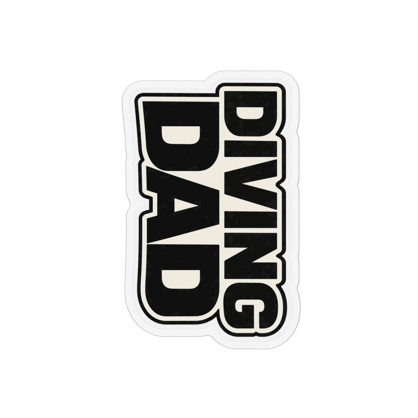 Diving Dad Magnet — Bold Black Custom-Shaped Decal Gift for Fathers, Father's Day