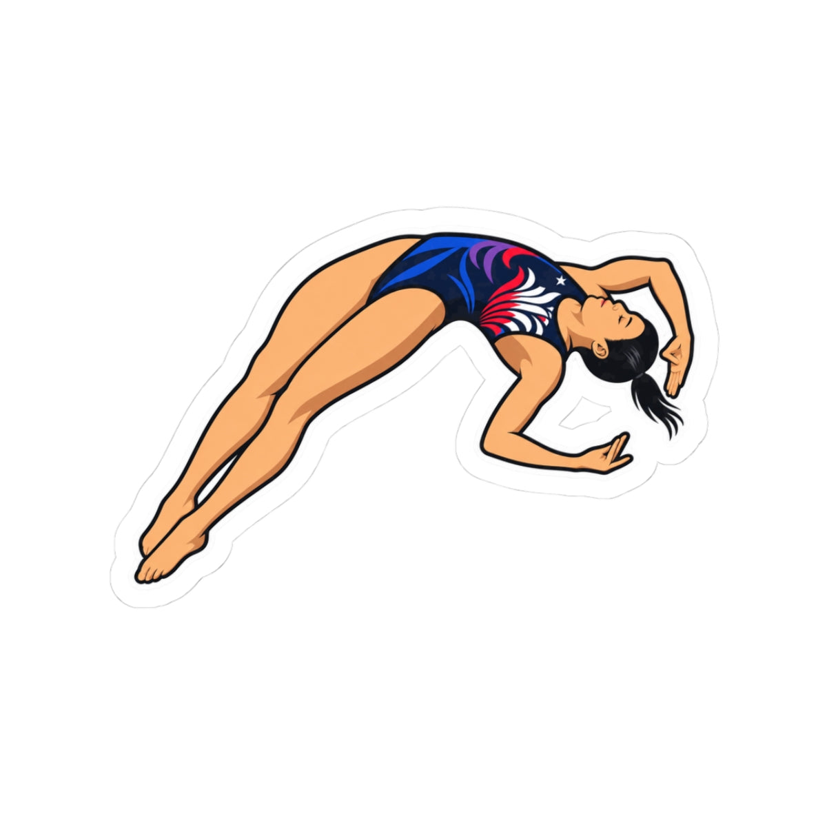 Diver Sticker — Female Mid Twist Take-off Kiss-Cut Sticker