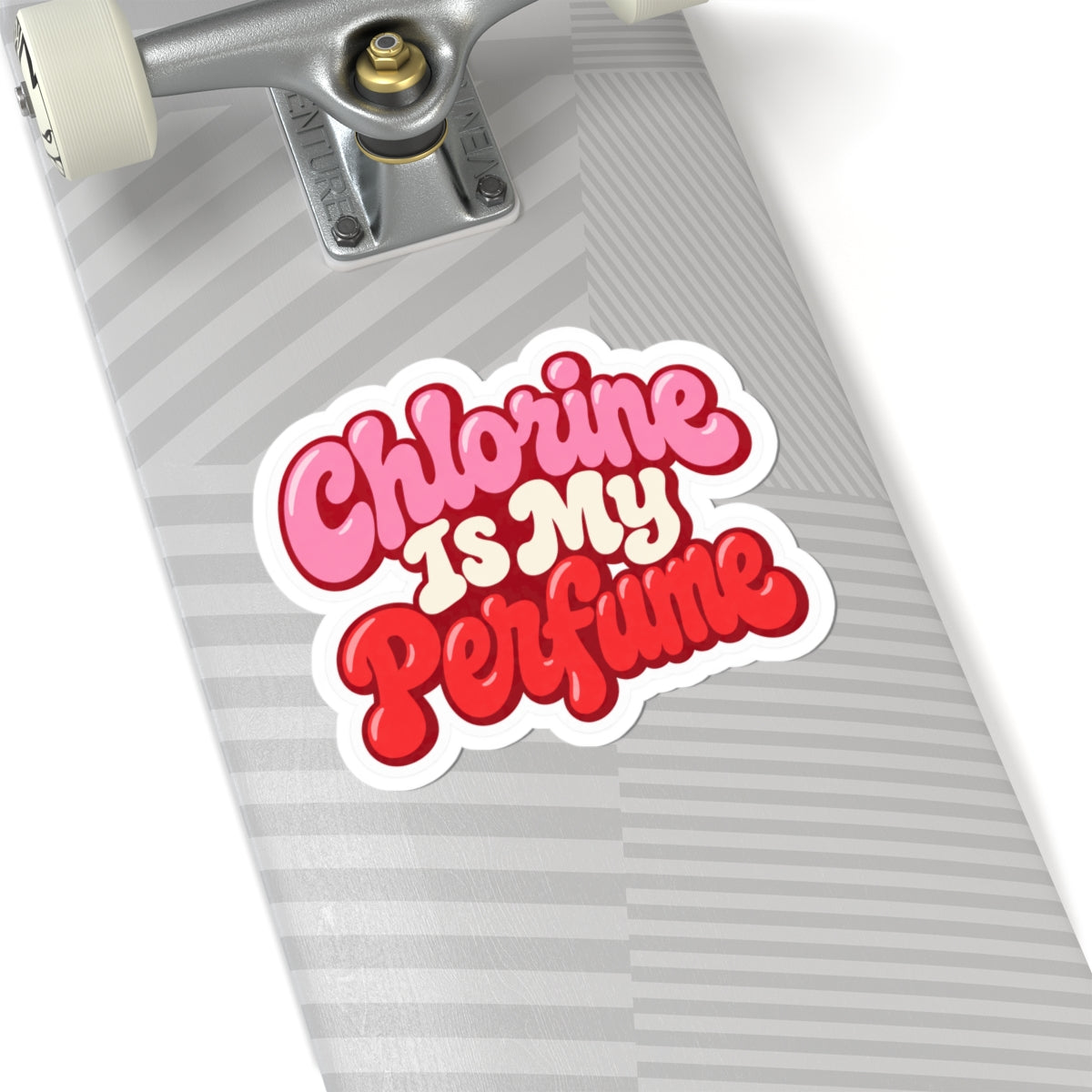 "Chlorine Is My Perfume" Retro Pink Sticker