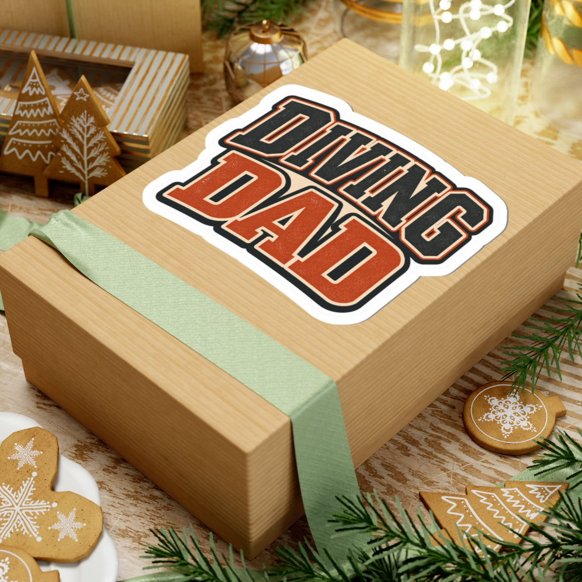 Diving Dad Sticker — Retro Athletic Decal for Dive Dads