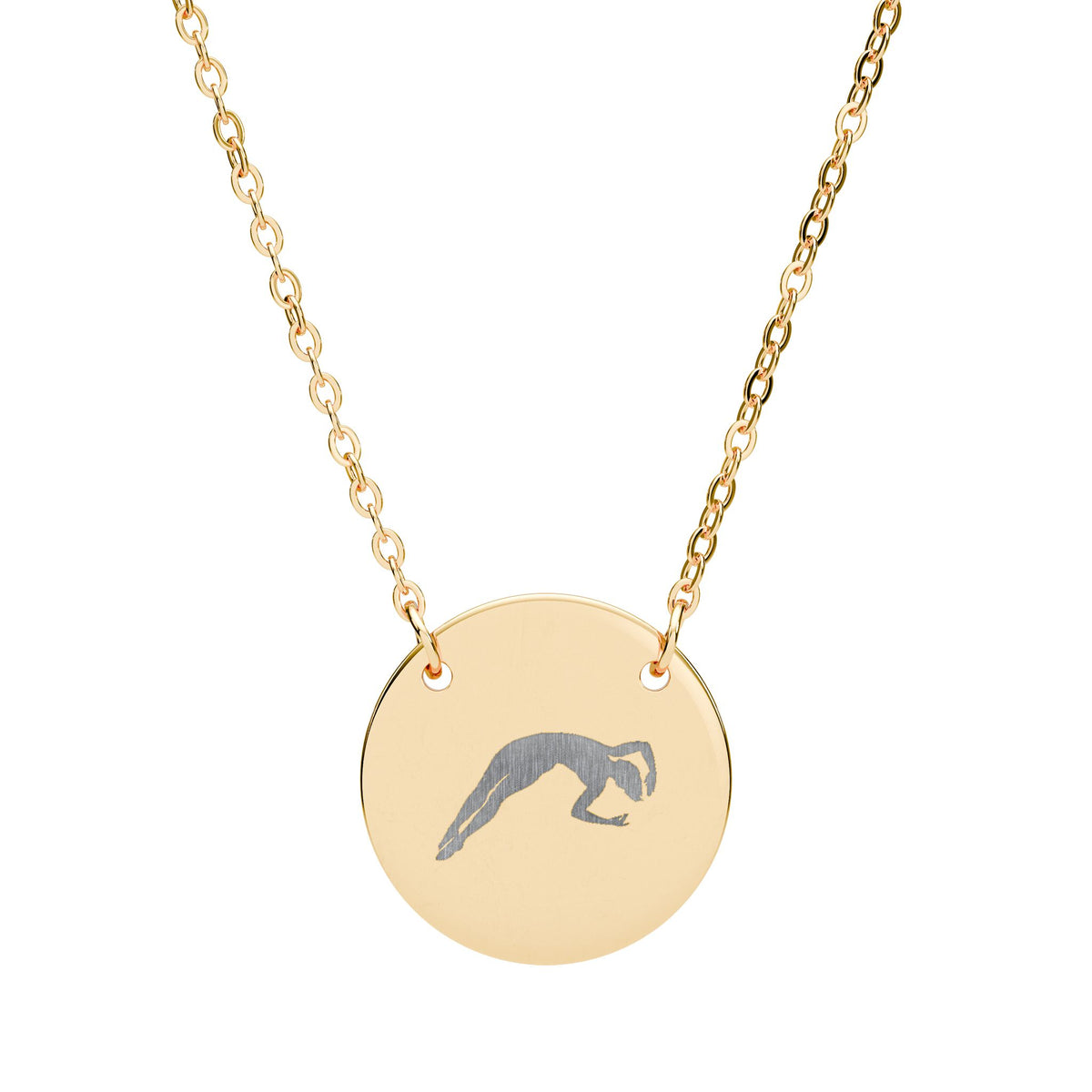 Engraved Diver Twist Circle Necklace