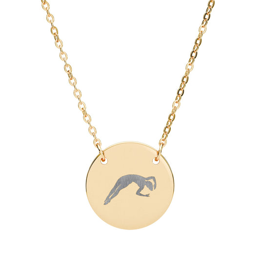 Engraved Diver Twist Circle Necklace