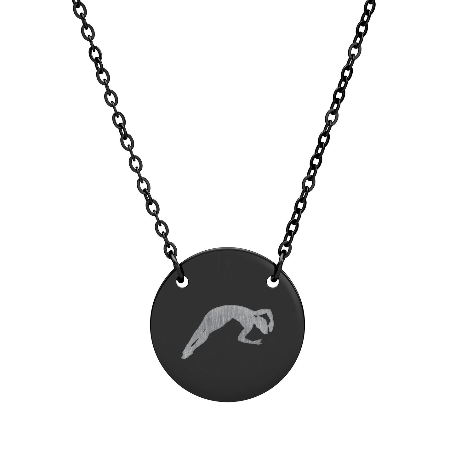Engraved Diver Twist Circle Necklace
